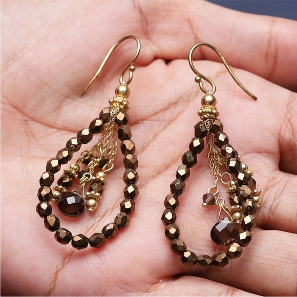 QVC Avindy Sterling & 14K Gold Plated Gemstone Drop Earrings - Picture 6 of 7